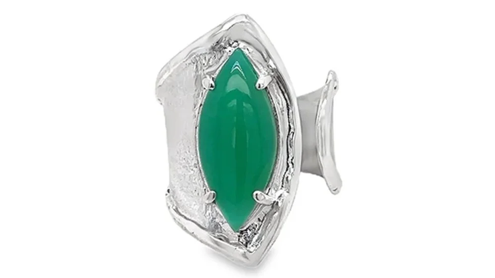 Marquise Drama Wrap Sterling Silver, Chrysoprase