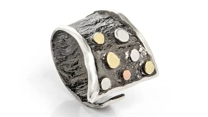 Pebbles Wrap Sterling Silver, 14k Gold, Black Rhodium