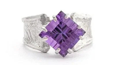Princess Ring Sterling Silver, 1Amethyst