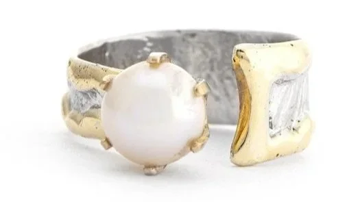 Gilded Oyster Sterling Silver, 14k Gold, FW Pearl