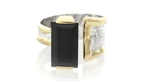 Onyx Opulence Sterling Silver, 14k Gold, Onyx