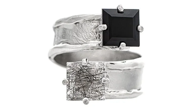 Black & White Sprite Sterling Silver, Onyx, Tourmalinated Quartz
