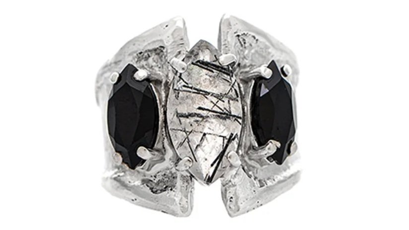 Zebra & Friends Sterling Silver, Tourmalinated Quartz, Onyx