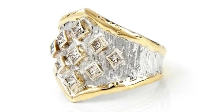 Leon Sterling Silver, 14k Gold, Diamonds