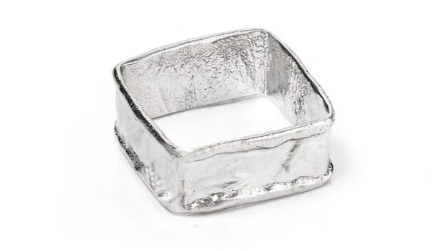 Hip to be Square ReticulatedSterling Silver
