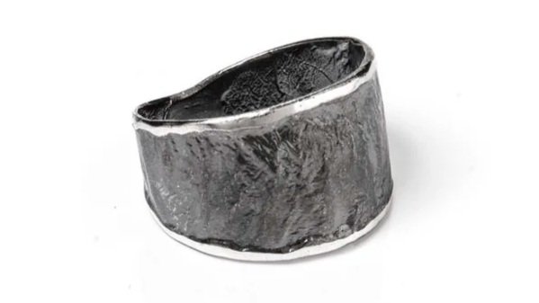 Tapered Band Sterling Silver, Black Rhodium
