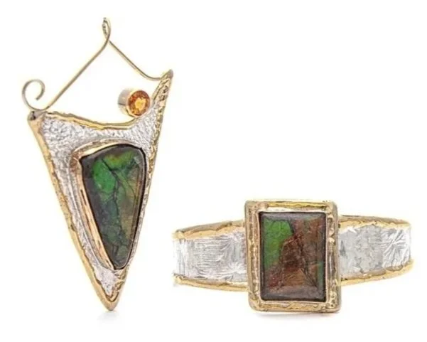 Amazing Ammolite Pendant & Cuff
