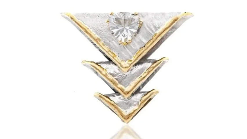 "Arrows" Sterling Silver, 14k Gold