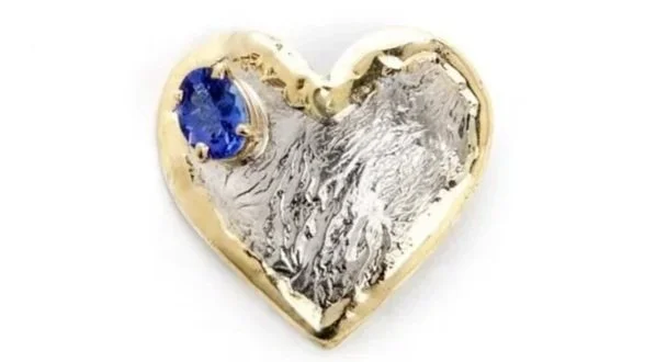 Love Heart Sterling Siver, 14k Gold, Tanzanite