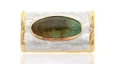 Slide Pendant Sterling Silver, 14k Gold, Turquoise