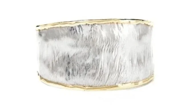 Classic Cuff - 1.5" Tapered Sterling Silver, 14K Gold