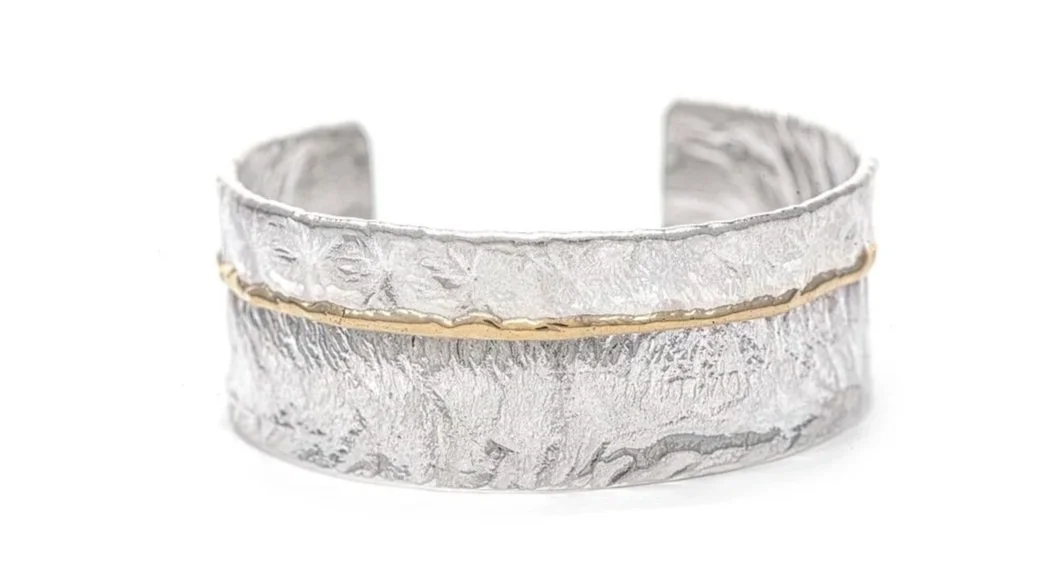 Centerline Cuff Sterling Silver, 14K Gold
