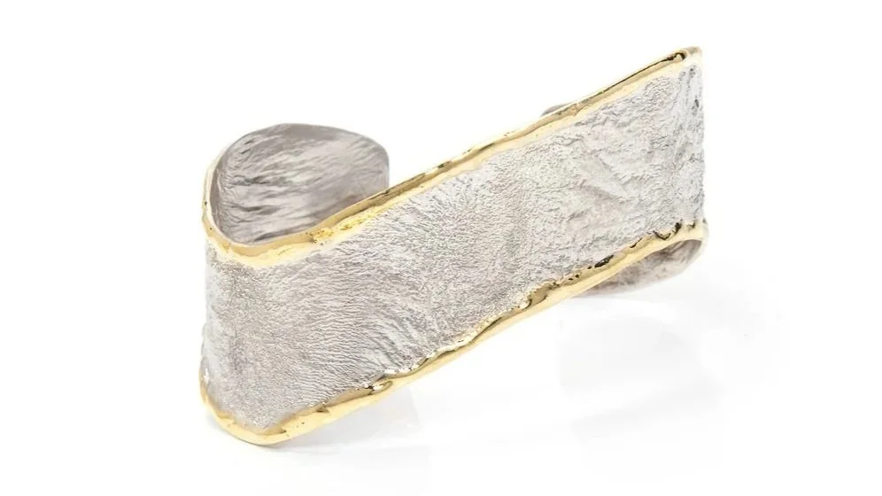 Swoop Cuff Sterling Silver, 14K Gold