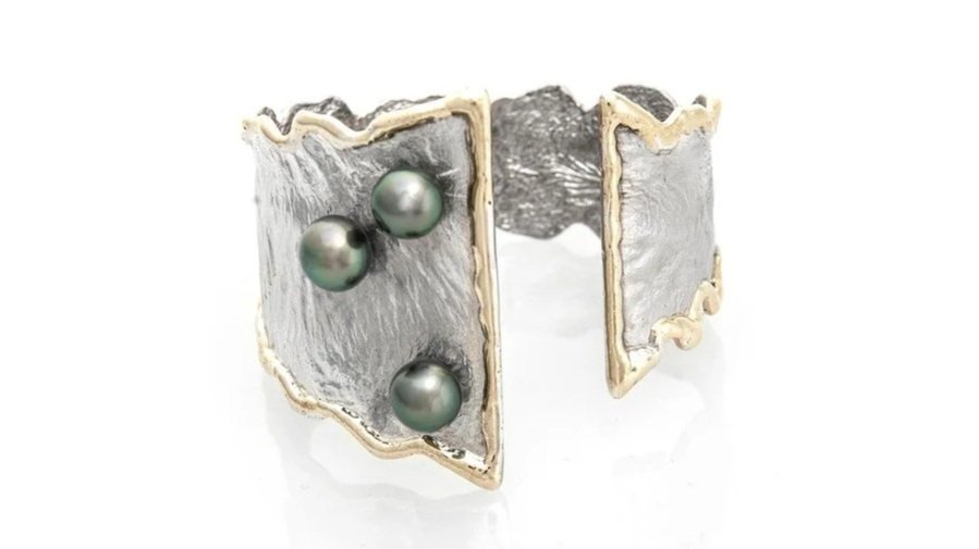 Dancing Pearls Sterling Silver, 14k Gold, Tahitian pearls