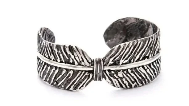 Feather Cuff Sterling Silver with Black Rhodium Finish