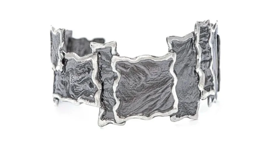 Patchwork Cuff Sterling Silver, Black Rhodium Finish