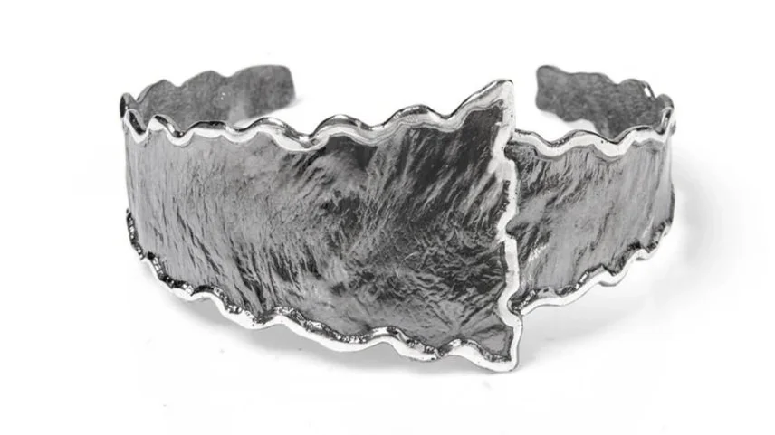 "Part Two" Wavy Cuff Sterling Silver, Black Rhodium