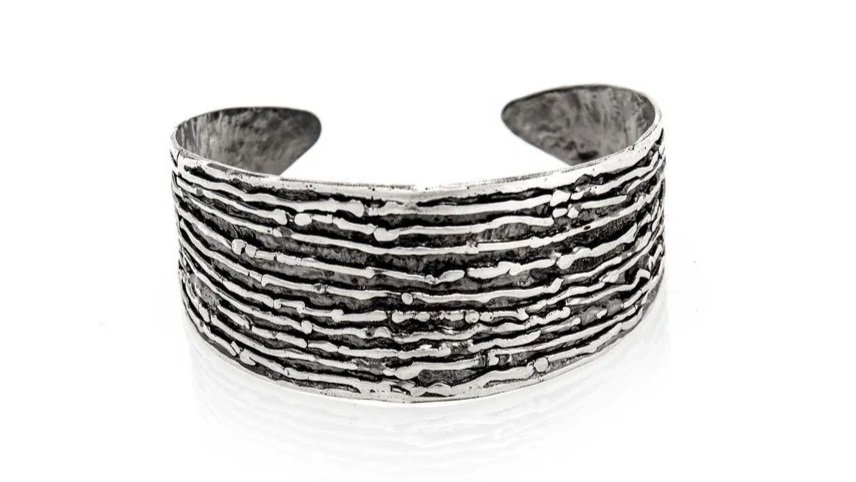 "Ridges" Sterling Silver, Black Rhodium Finish