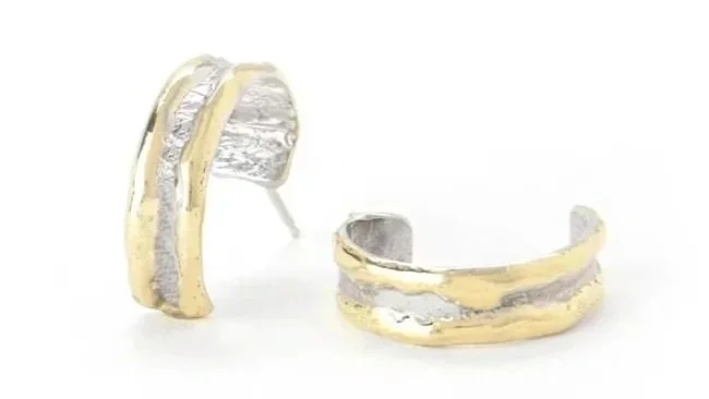 Skinny Hoops Sterling Silver, 14k Gold