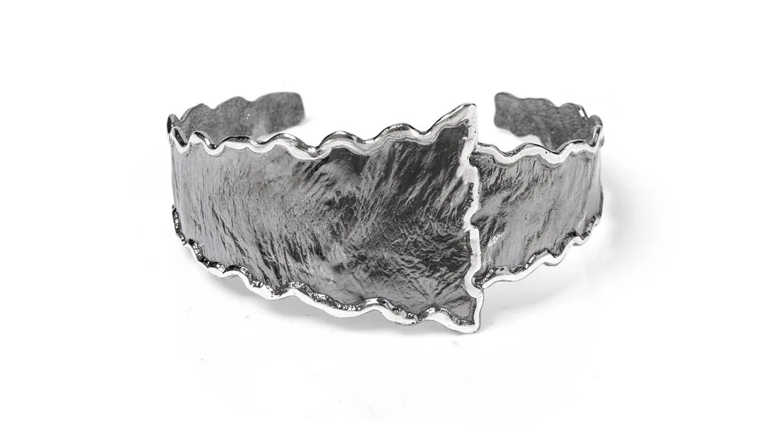 "Part Two" Wavy Cuff Sterling Silver, Black Rhodium