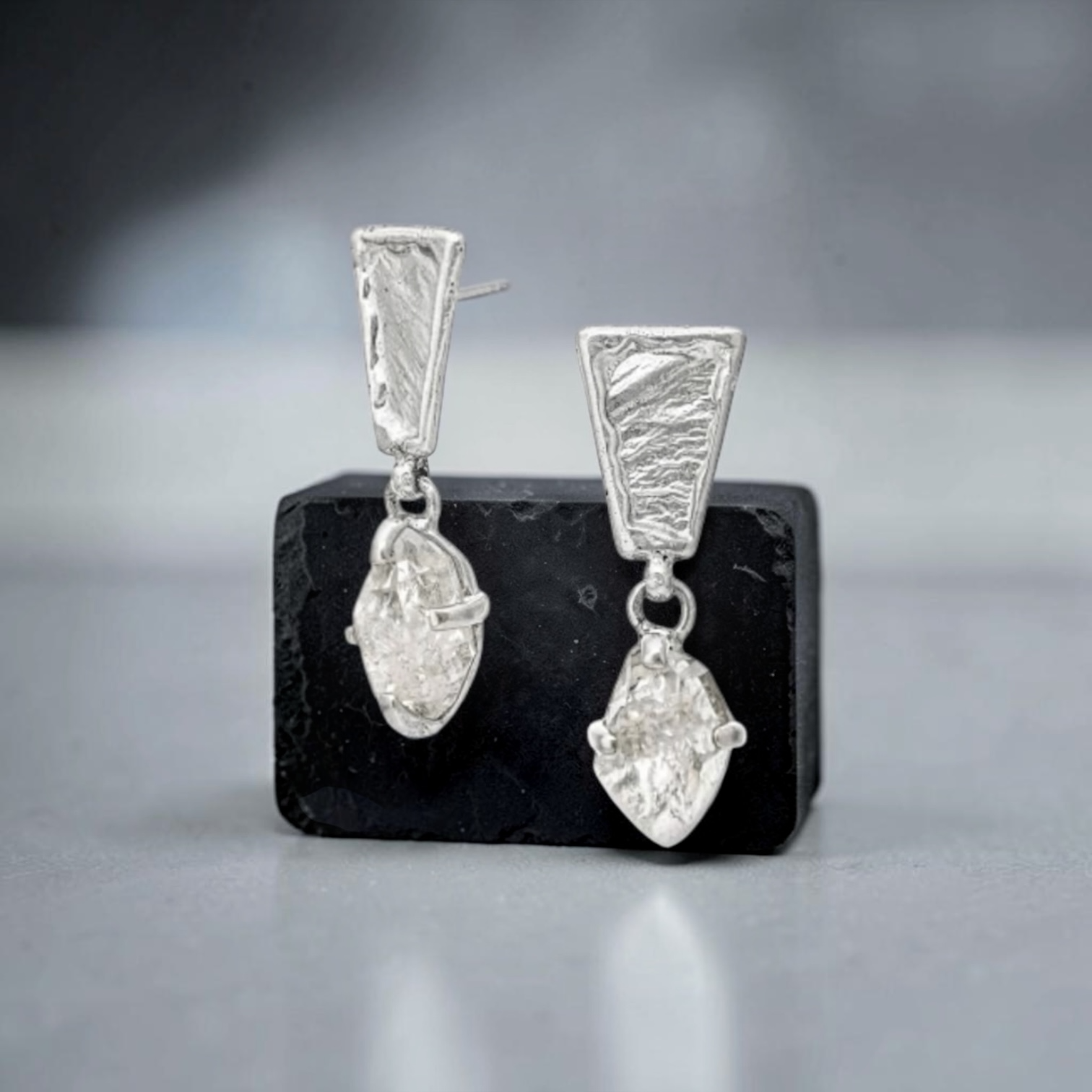 Rock Drop Sterling Silver, Rock Quartz