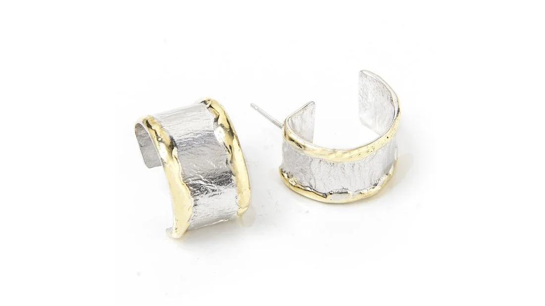 Classic Hoops Sterling Silver, 14k Gold
