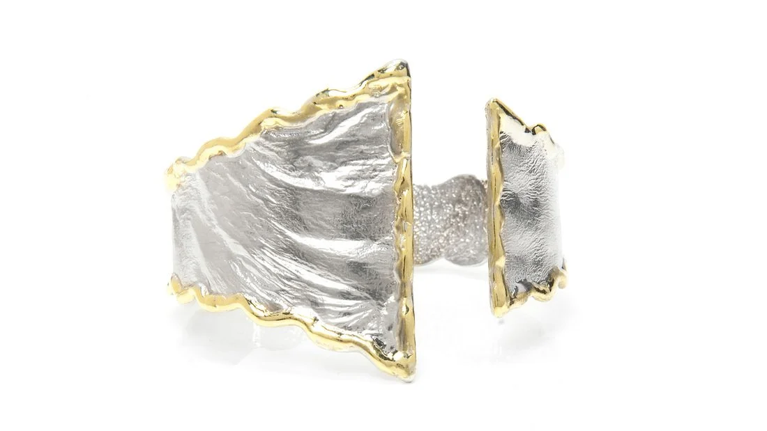 Wavy Wraparound Cuff Sterling Silver, 14K Gold