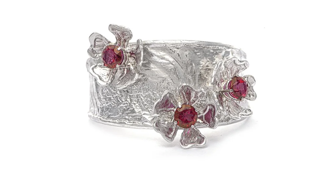 Fun Flowers Sterling Silver, Peony Topaz
