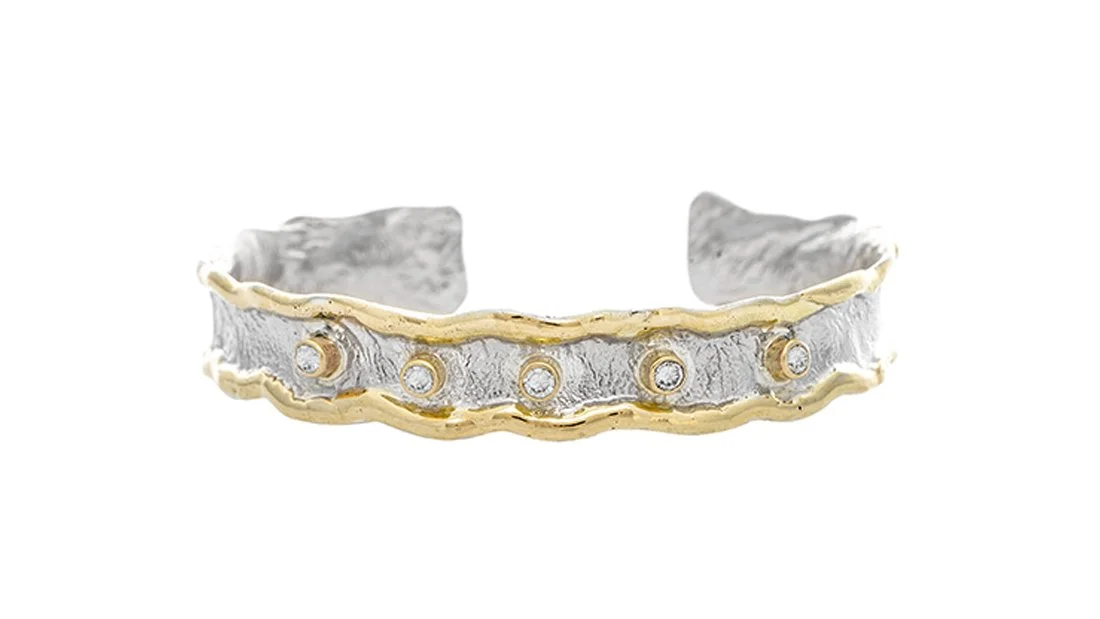 Islands in a Stream 
Sterling Silver, 14k Gold, .50 Diamond  tw