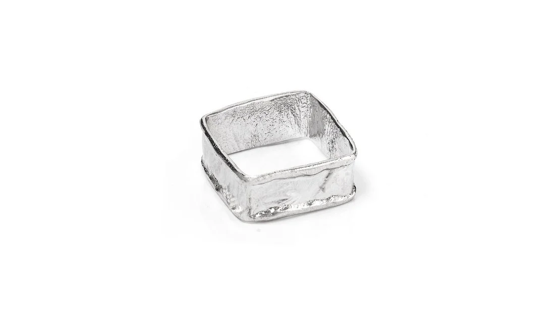 Hip to be Square ReticulatedSterling Silver