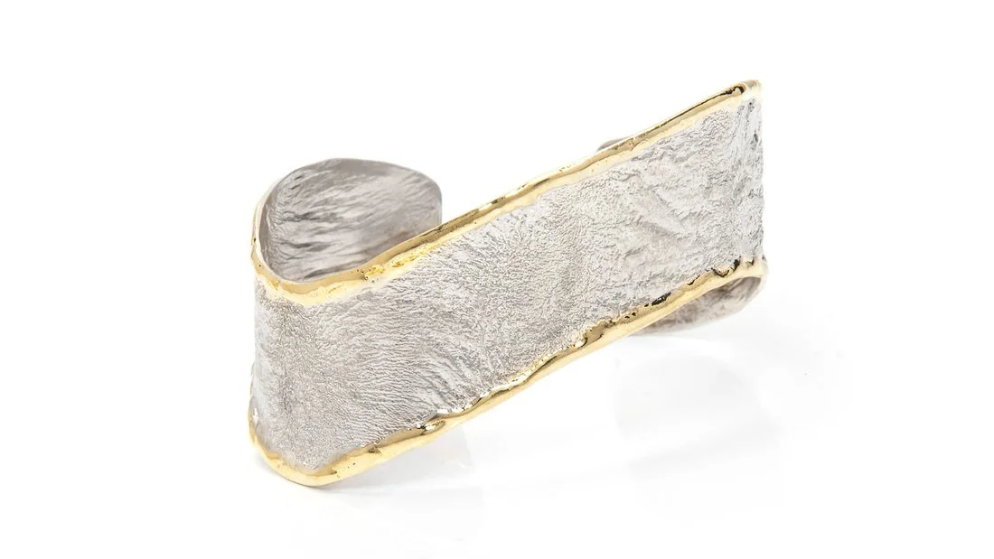 Swoop Cuff Sterling Silver, 14K Gold