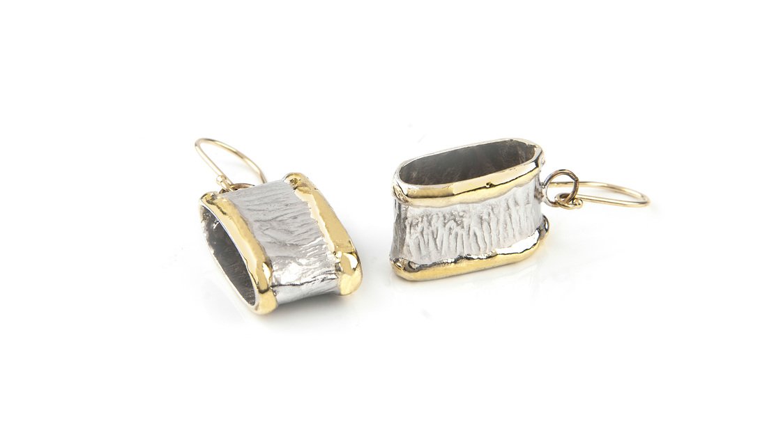  Sterling Silver, 14k Gold