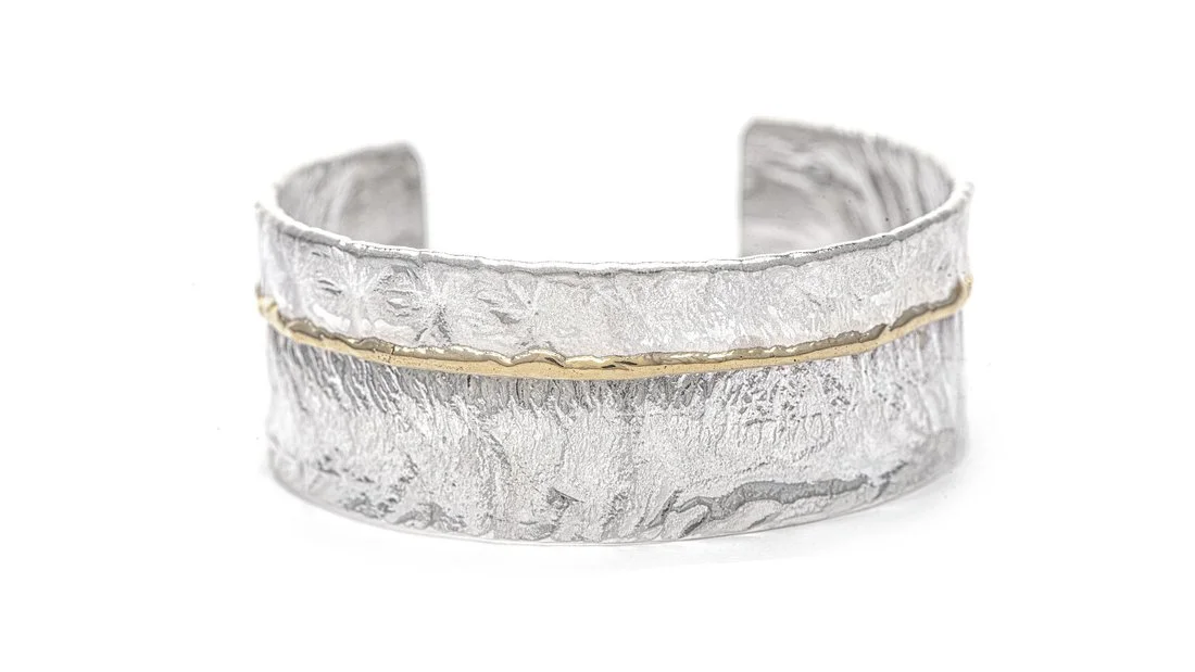 Centerline Cuff Sterling Silver, 14K Gold
