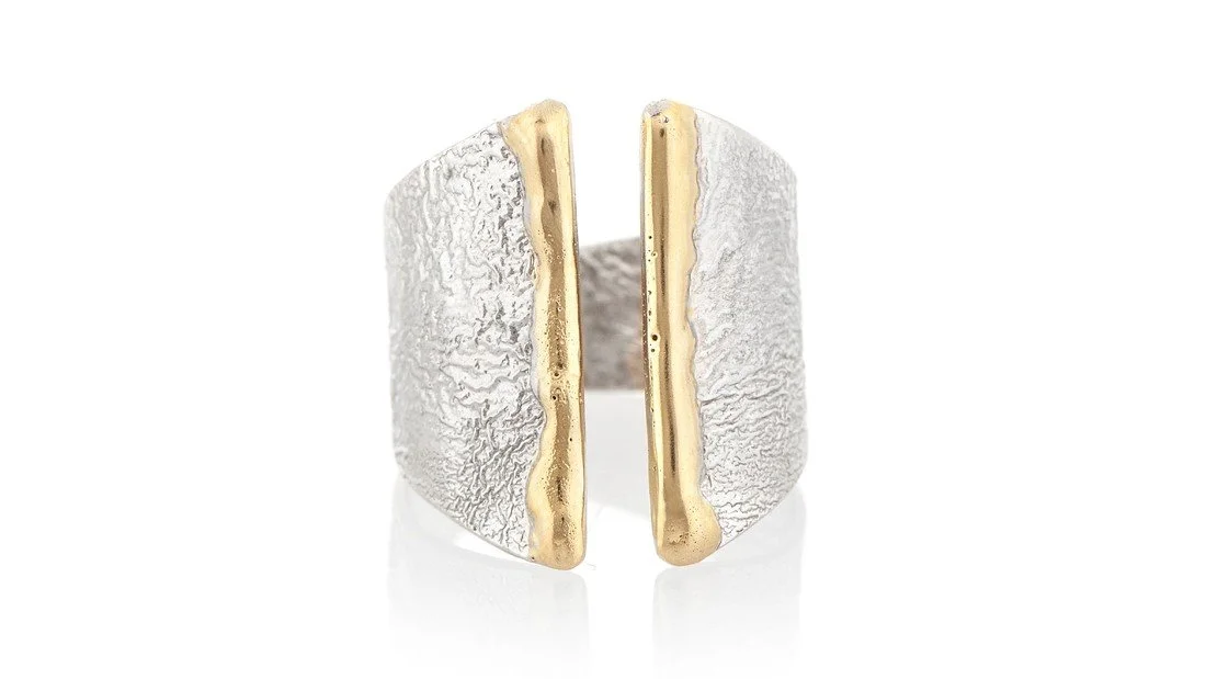 "Splitsville" 20mm Sterling Silver, 14k Gold