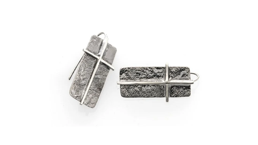 Shadow Cross Earrings Sterling Silver, Black Rhodium Finish