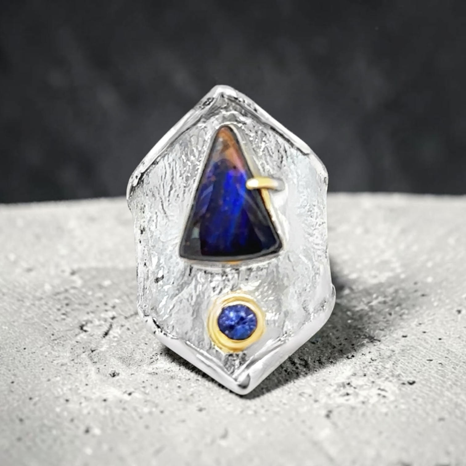 Tanzillo Tanzanite Sterling Silver, 14k Gold, Boulder Opal, Tanzanite