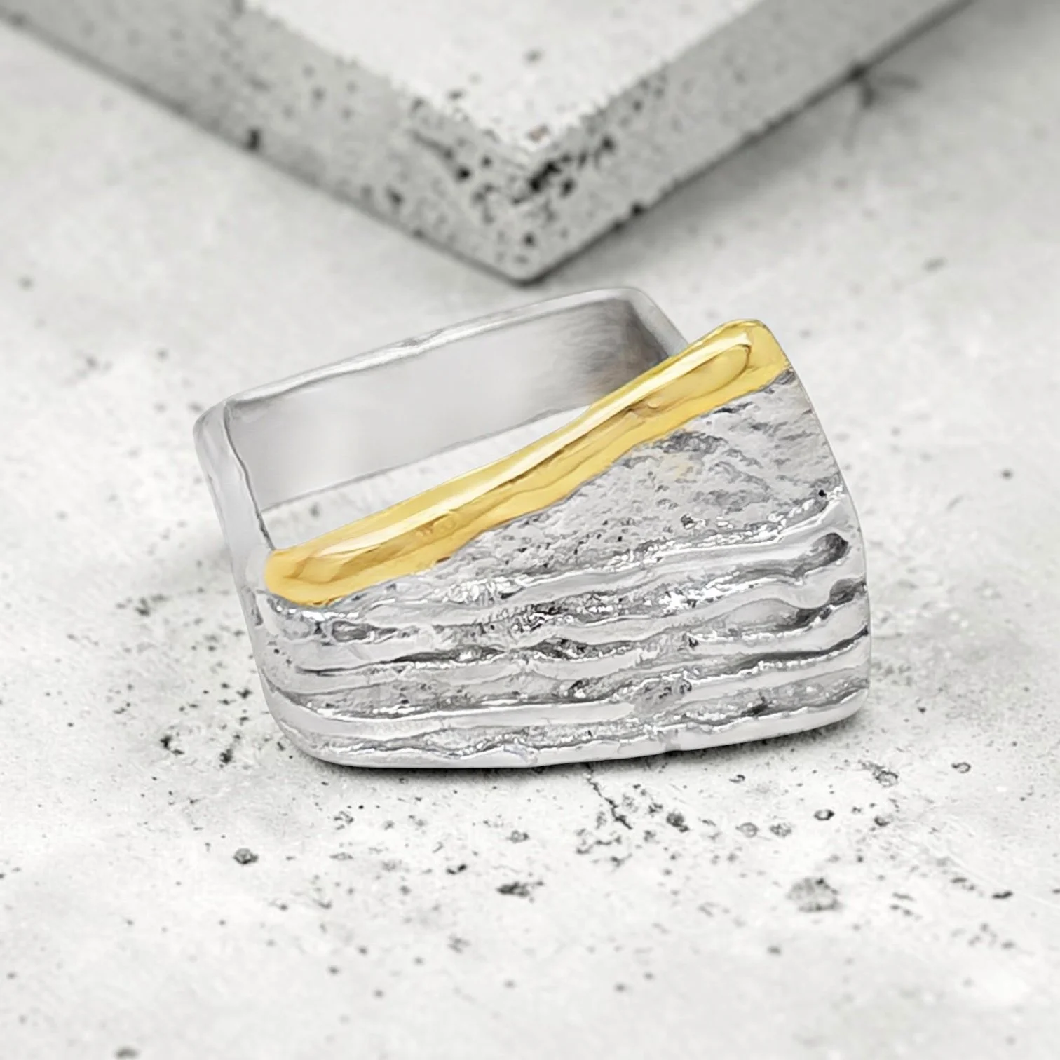 Golden Curve Sterling Silver, 14k Gold