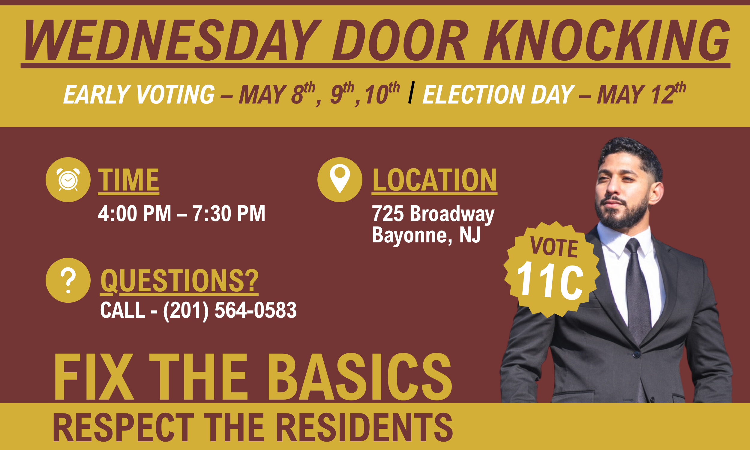 Wednesday, April 15th - Door-Knocking