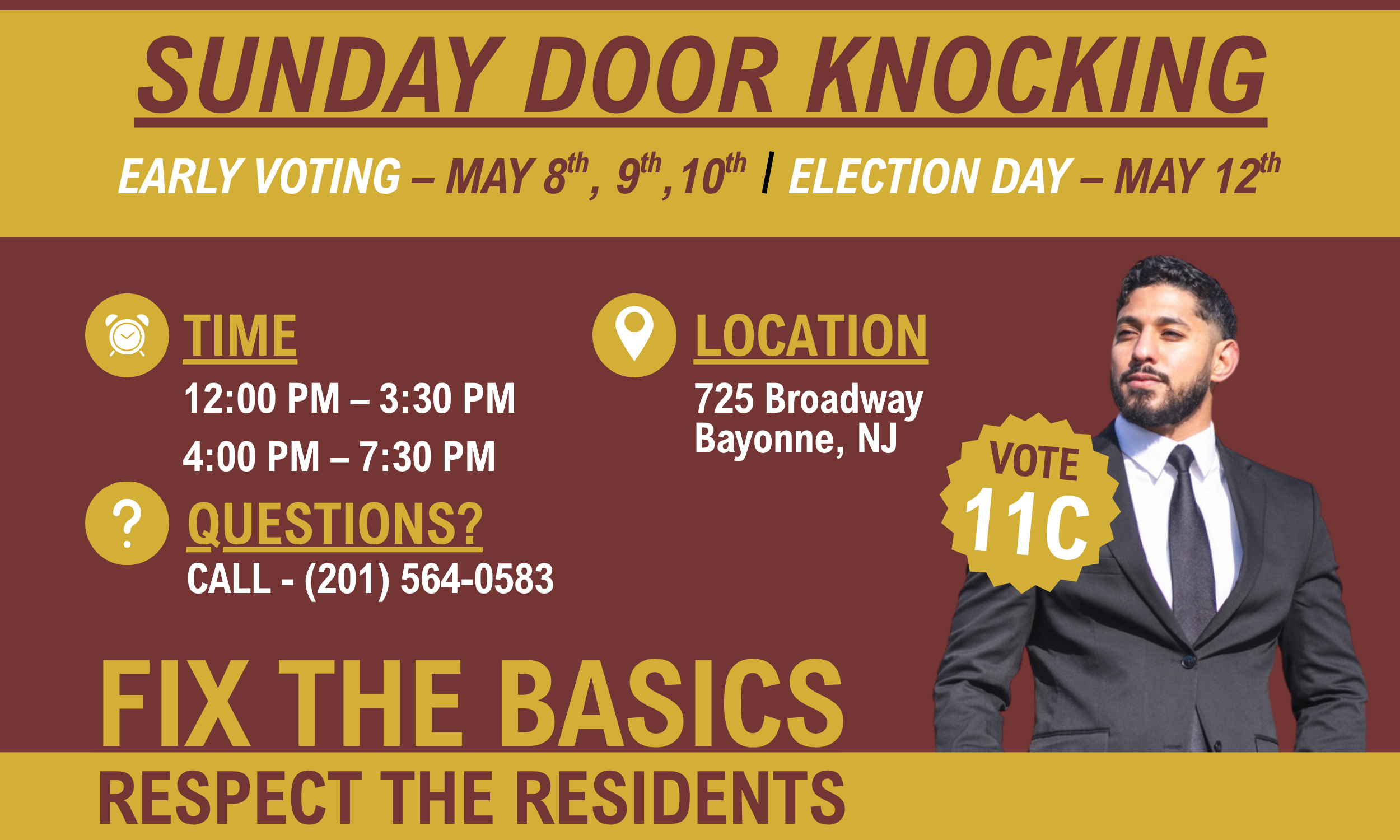 Shift #1 - Sunday, April 19th - Door-Knocking