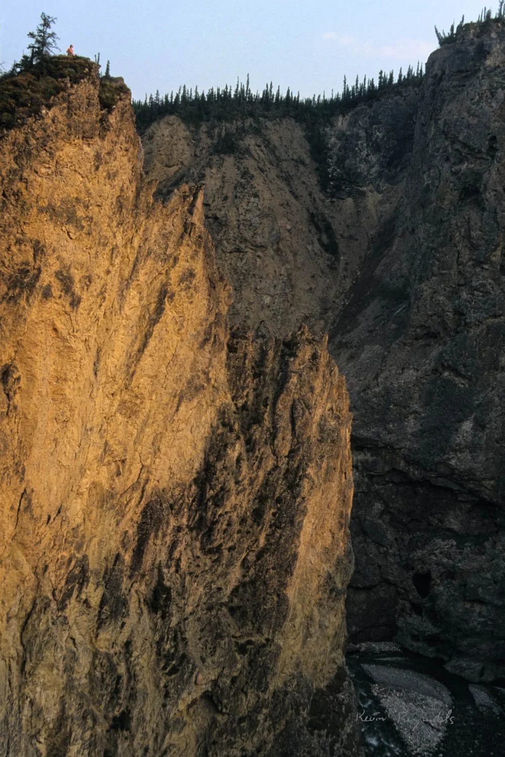 Taking in the sunset above a side creek