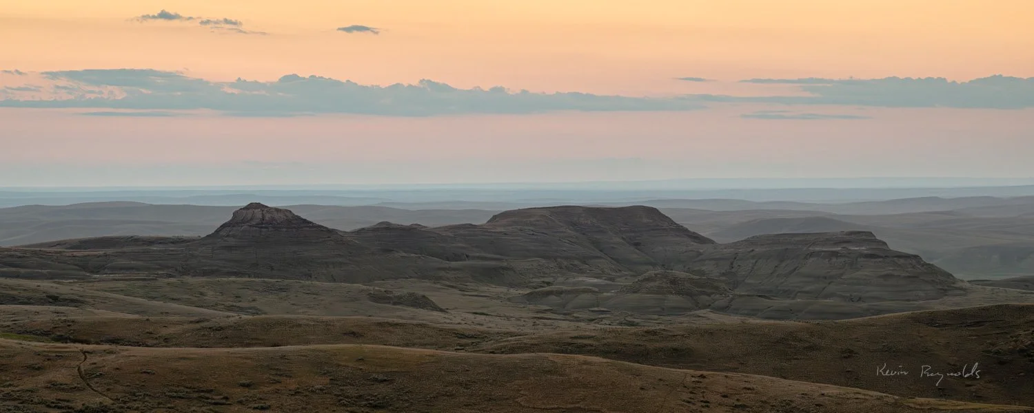 Sunset over the East Block of Grasslands National Park, SK