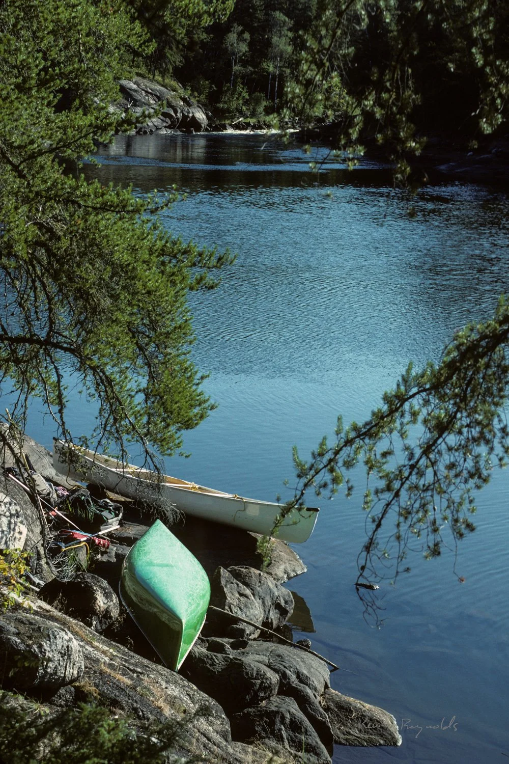 Canoes along the Bloodvein River, MB