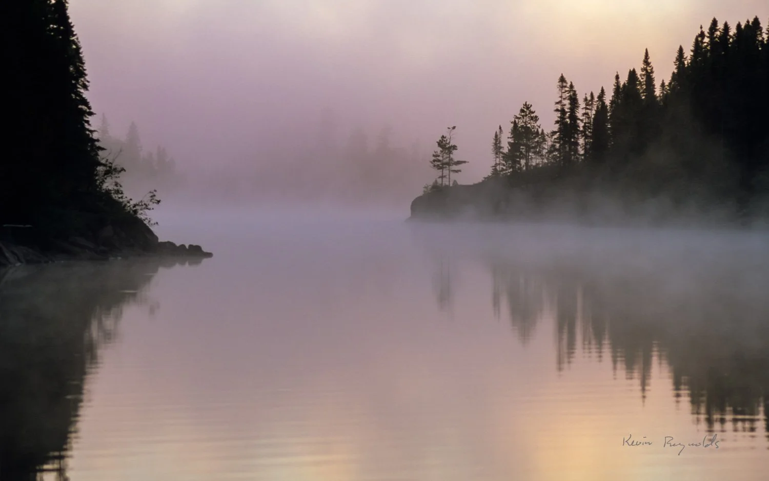 Morning mist over La Vérendrye Reserve, QC