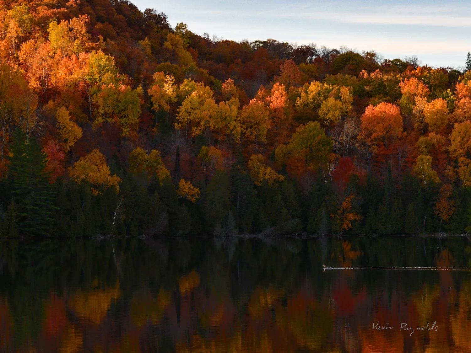 Fall colours on an Outaouais lake, QC