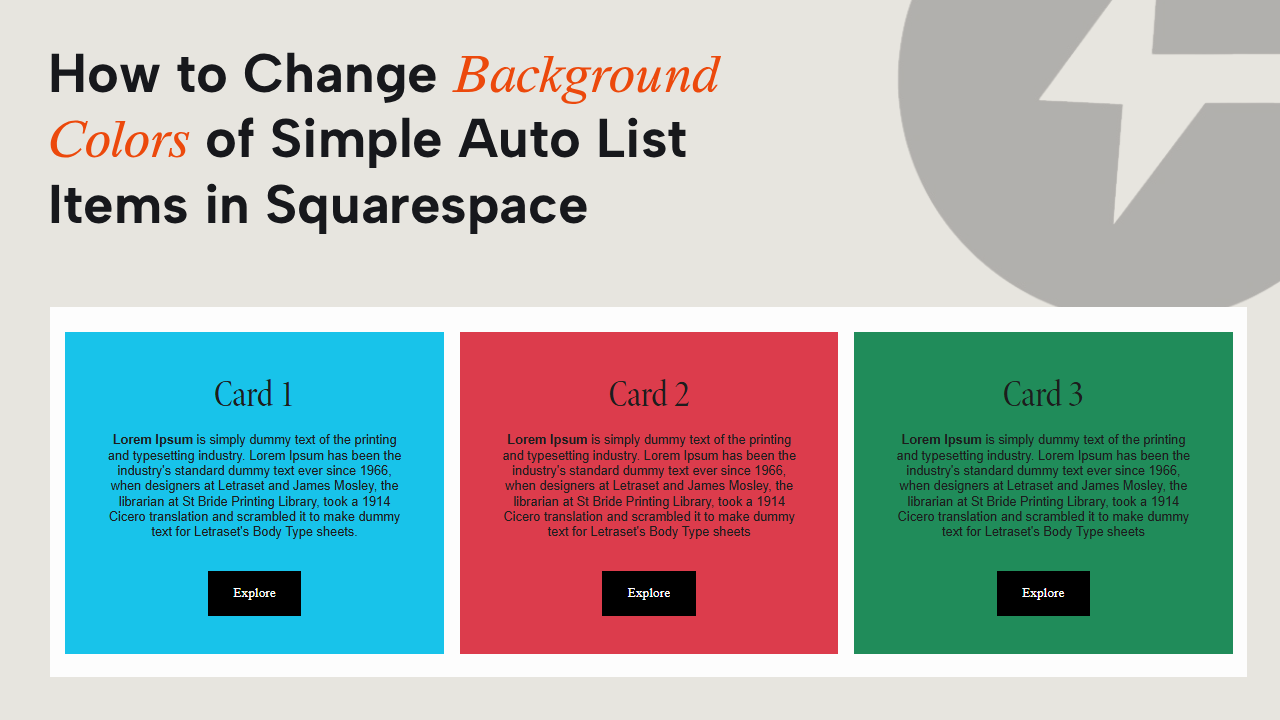 How to Change Background Colors of Simple Auto List Items in Squarespace