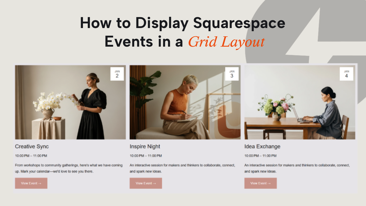 How to Display Squarespace Events in a Grid Layout