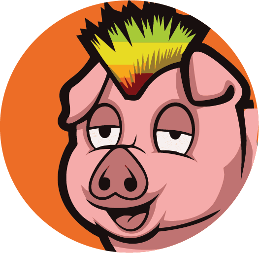 Vector image of the pig from the Big Mack's Kitchen logo