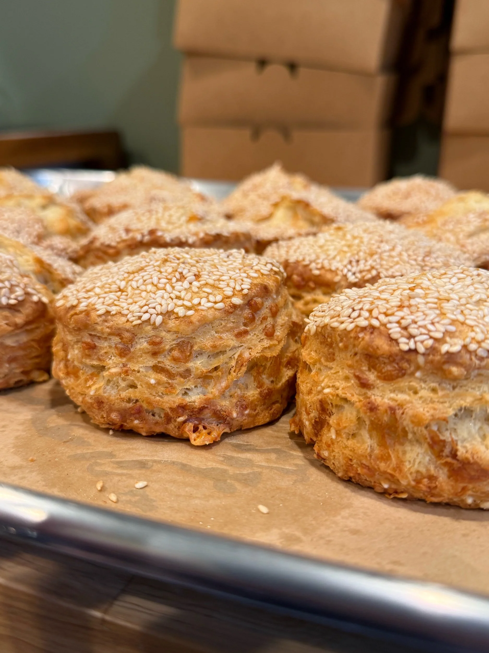 Gruyère & Sesame Seed Sourdough Biscuits