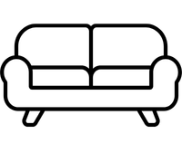 Schwarze Grafik eines Sofas
