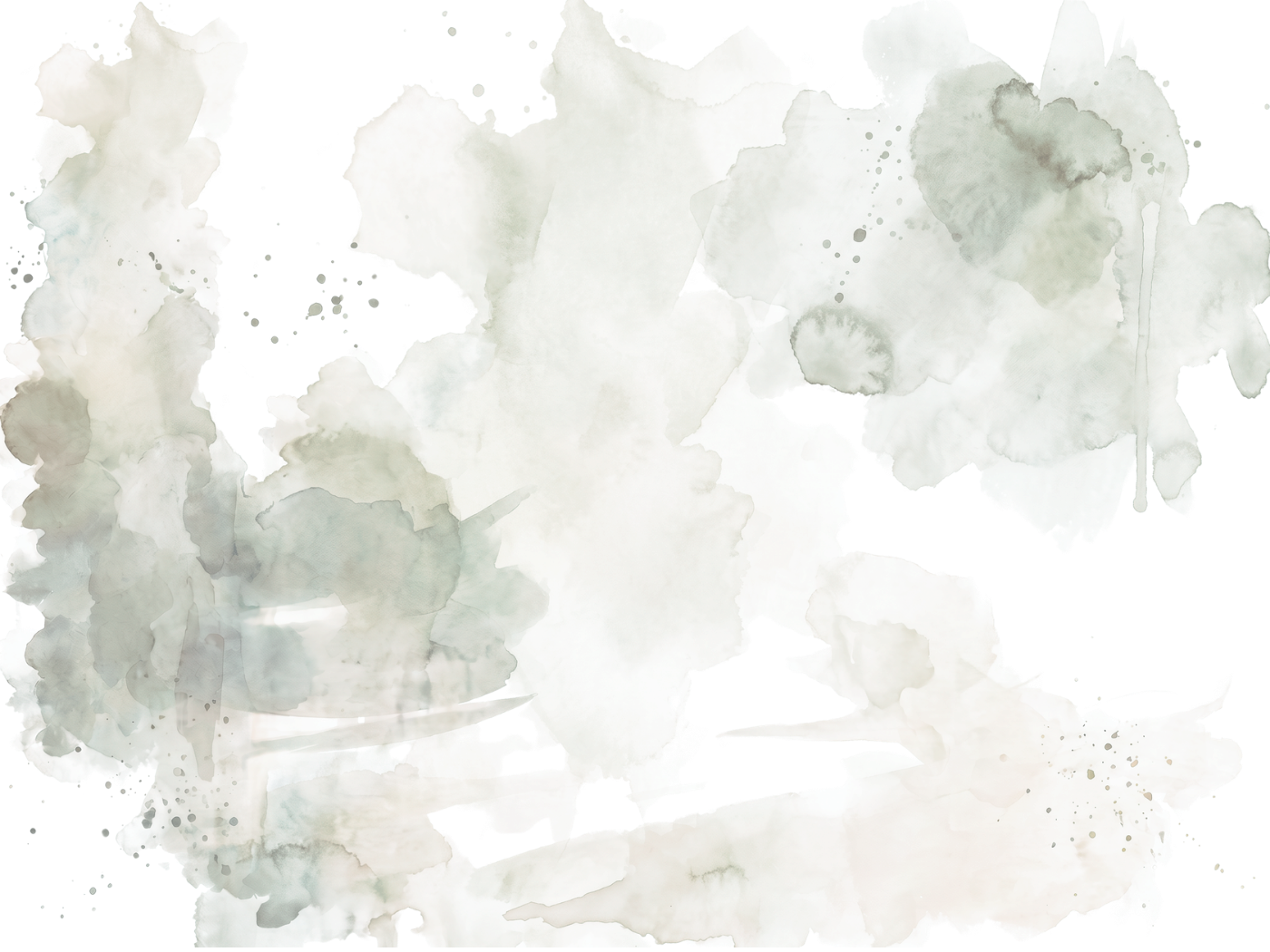 Abstrakte Aquarellzeichnung in Blau-, Grün- und Grautönen, ohne erkennbaren Gegenstand.